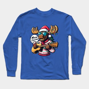 Merry Christmoose Moose Christmas 2024 Long Sleeve T-Shirt